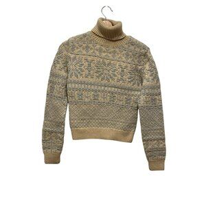 Ralph Lauren Black Label  Nordic Style Cashmere Turtleneck Pullover Sweater Wome